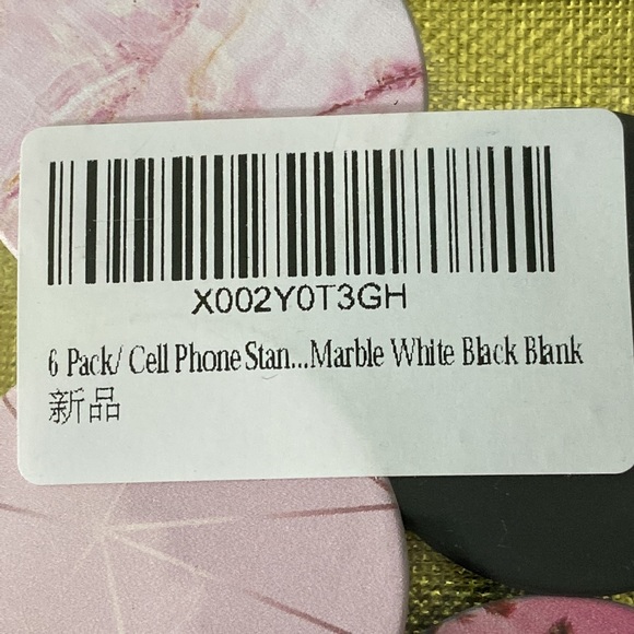 Cellphone Popsockets 6 Pieces Marble Pink Black - Picture 8 of 10